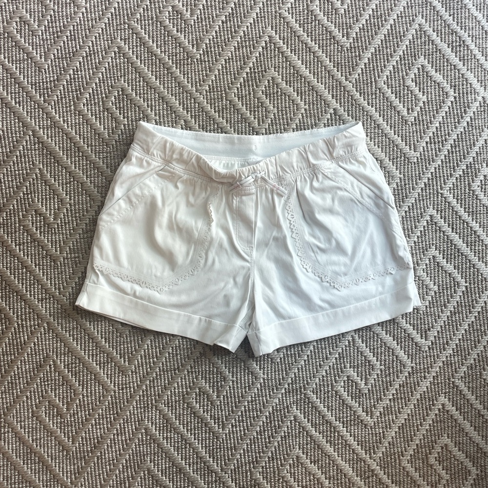Ivivva White Girls Shorts with Embroidery